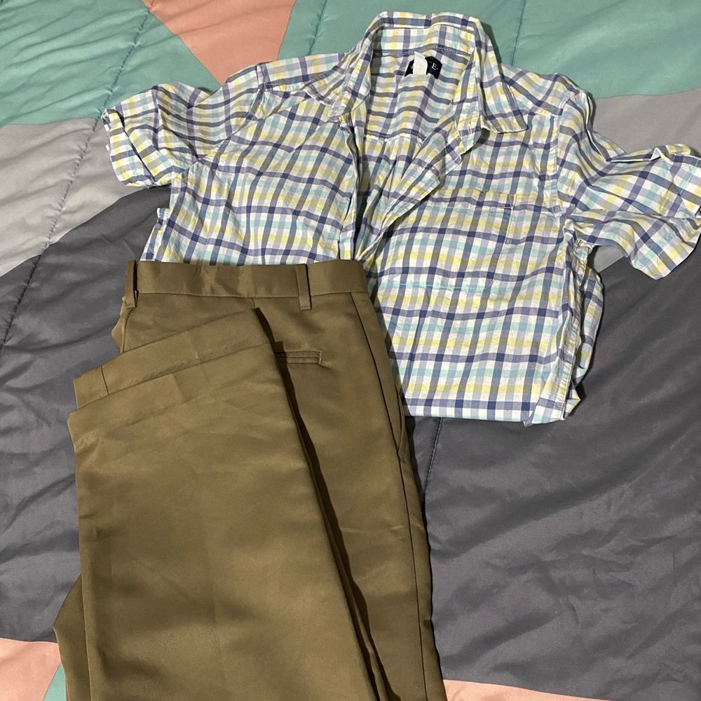 Button down shirt with slacks